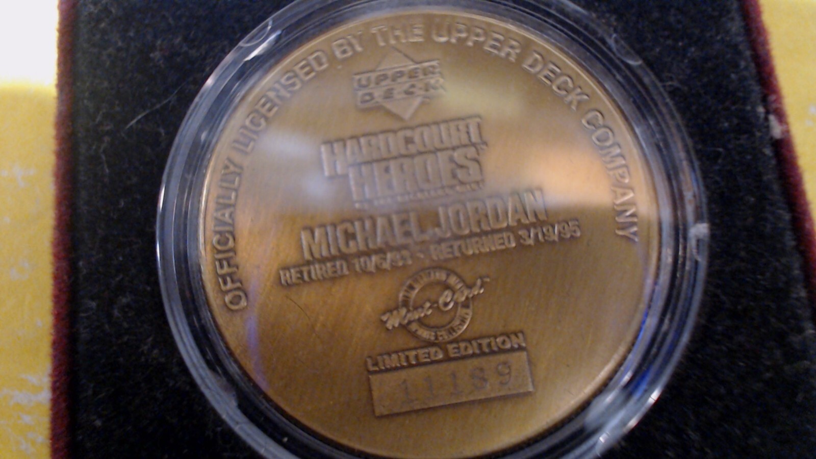 MICHAEL JORDAN BRONZE COIN THE HIGHLAND MINT UPPER DECK 11189 Very Nice