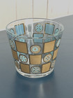 CULVER GLASS VINTAGE MID CENTURY MODERN CARNIVAL ICE BUCKET GOLD & BLUE