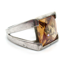 S. OLIVER Ring 925 Sterling Silber Citrin? Solitär Silver Jewelry RG56 Statement