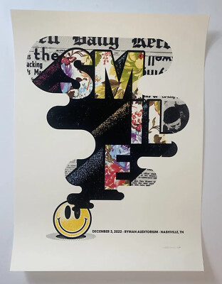 The Smile Concert Poster Ryman Auditorium Nashville 12/3/22