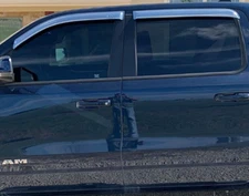 AVS Chrome Tape-On Rain Guards Vent Visor for 2010-2024 Dodge Ram 2500 3500 Crew