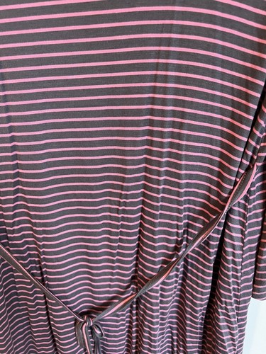 Justice Girls Dress Size 10 Plus Sleeve Pink Gray Striped V Neck Stretch -N - Picture 5 of 5