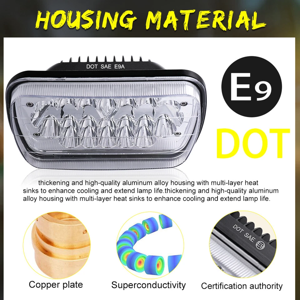 Par de faros LED 7x6" para Chevy C1500 C2500 C3500 K1500 K2500 K3500 1988-1999 Foto 3 de 4