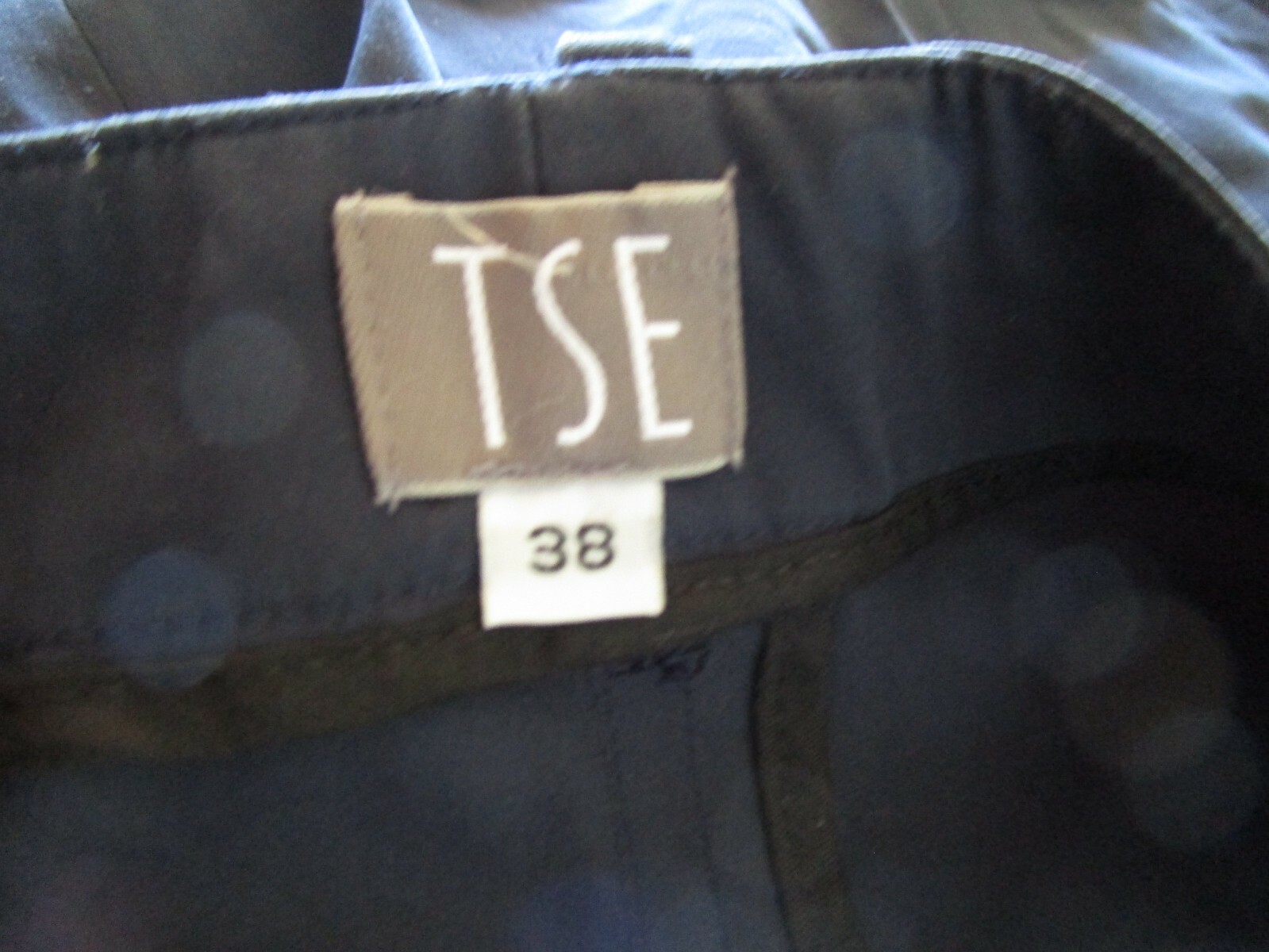 TSE Subtle Solid Flat Front Cotton Trouser in Blu… - image 5