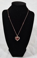 14K Gold-Plated, 925 Sterling Silver, 5A Cubic Zirconia Heart Necklace for Women