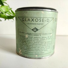 1940s Vintage Glaxo Laboratories Glukose D Essen Werbe Karton Dose TB48