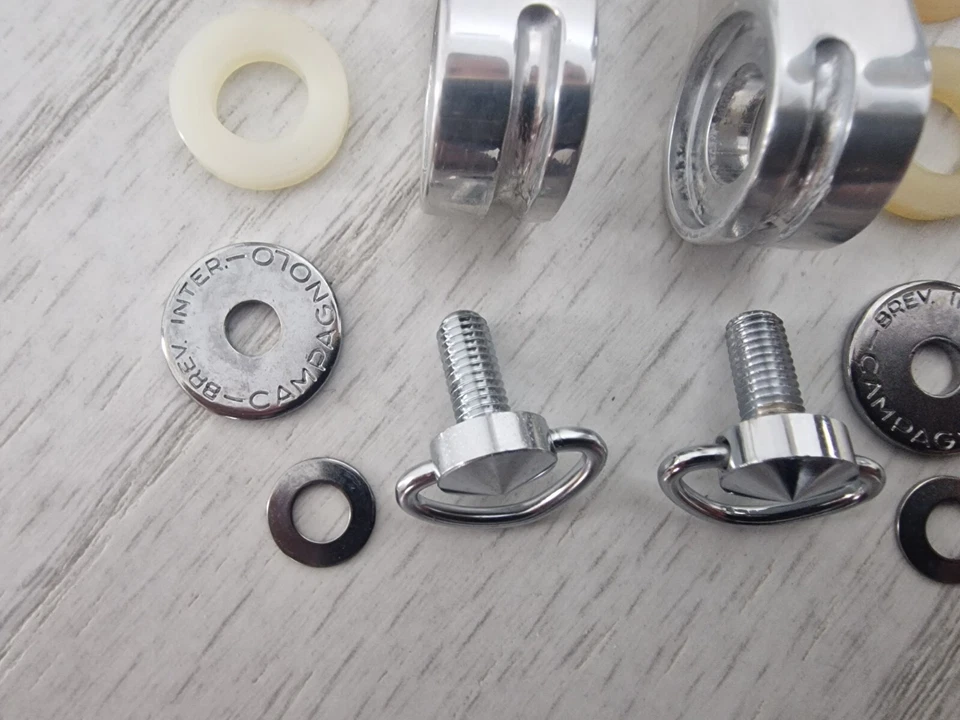 Juego de palancas de cambio Campagnolo de colección piezas de bicicleta de carretera con soldadura RARO NUEVO EN CAJA Foto 4 de 4