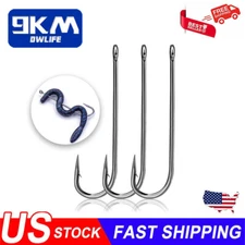 50Pcs Aberdeen Hooks Long Shank Light Wire Fishing Hook Live Bait Hook Worm Hook