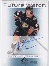2022-23 UD SP Authentic Hockey Retro Future Watch Auto Brayden Tracey #497/699
