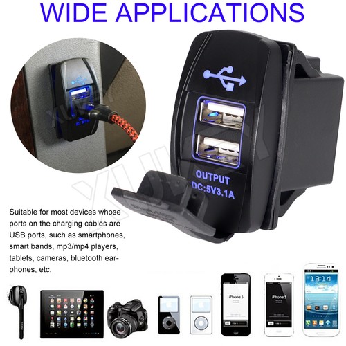 3.1A 12-24V coche coche cargador usb toma de corriente hembra moto instalación impermeable - Imagen 10 de 11