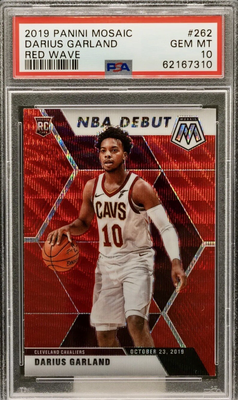 DARIUS GARLAND 2019 Panini Mosaic NBA Debut #262 RED WAVE Prizm RC PSA 10 GEM MT
