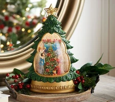 Holiday Traditions Illuminated Glitter Tree by Valerie in Decorate White NIB