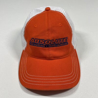 Absolute Fire Protection Systems Trucker Hat Cap Men s Orange Mesh Snapback