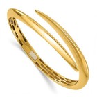 14K Solid Yellow Gold Bypass Cuff Bangle Bracelet