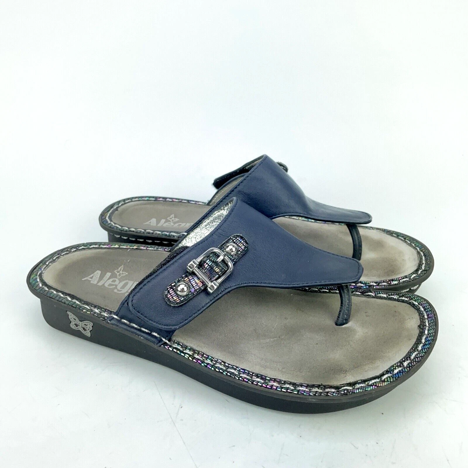 VANS Sandali donna Alegria Vanessa blu navy con fibbia tanga EUR 36 US 6 6 5 VAN