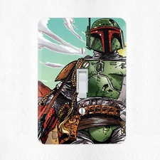 Boba Fett Light Switch Cover Plate Duplex Outlet Star Wars Bounty Hunter New