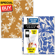 Spiral Notebooks  Study App, 2 Pack, 1 Subject, College Ruled, 8-1/2" x 11", 80
