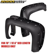 Fit For 07-13 Silverado 1500 2500hd Pocket Rivet Bolt-on Style Fender Flares 4PC