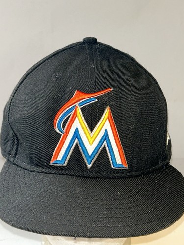 GORRA SOMBRERO MIAMI MARLINS MLB NEW ERA 59FIFTY TALLA 7 1/2 NEGRA - Imagen 1 de 12
