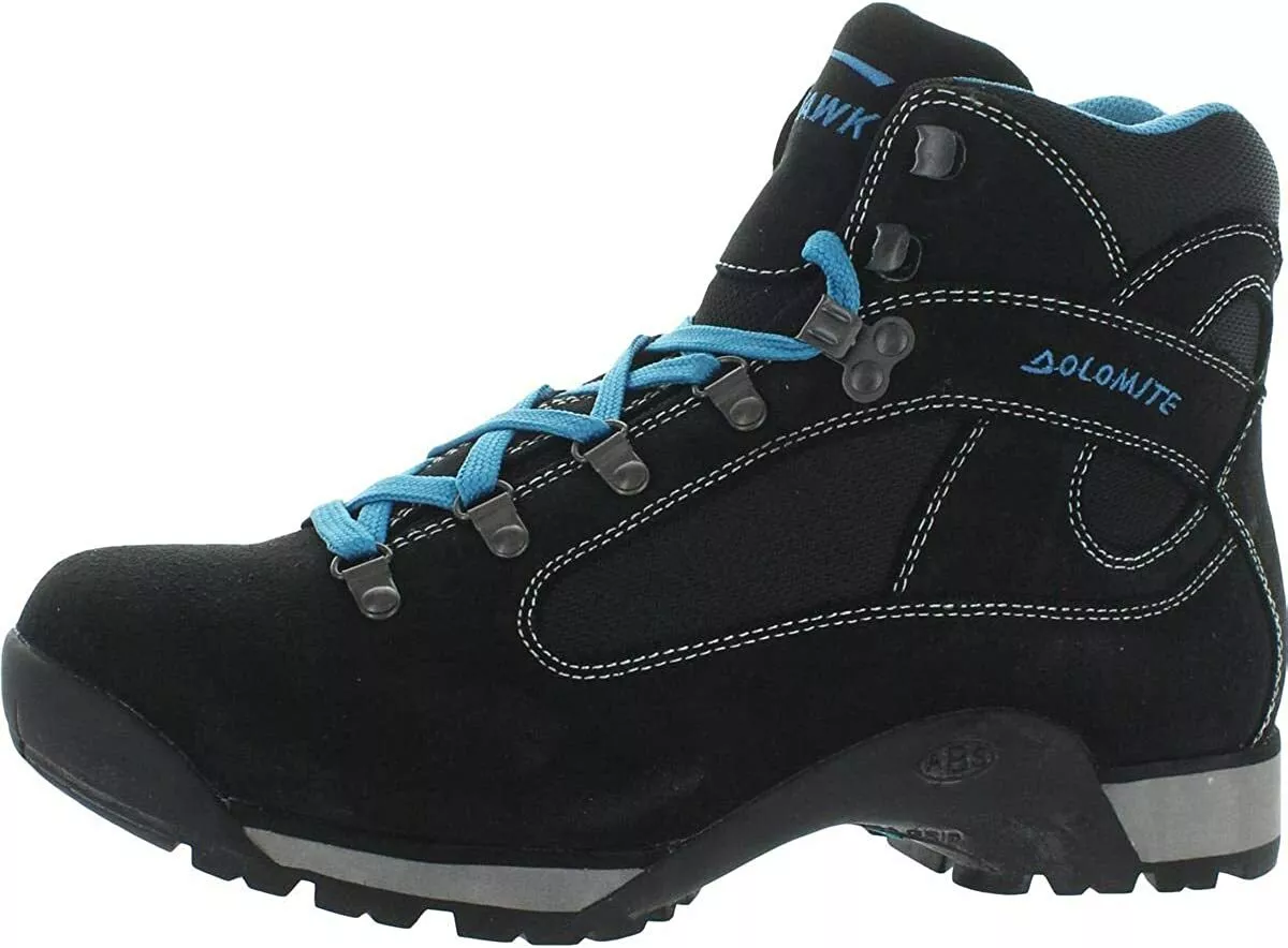 Dolomite Mens HAWK PRO Casual Travel Work Black Blue Leather Nubuk Boots