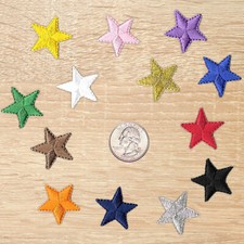One Inch Iron on Star Patches, Embroidered Pa...