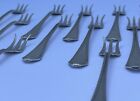 Set 11 c 1910 Antique Sterling Silver Dominick & Haff Queen Anne Cocktail Forks