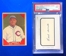 EARL AVERILL PSA 9 CUT SIGNATURE AUTOGRAPH 2017 TOPPS ICONS CARD  / 4 & BONUS