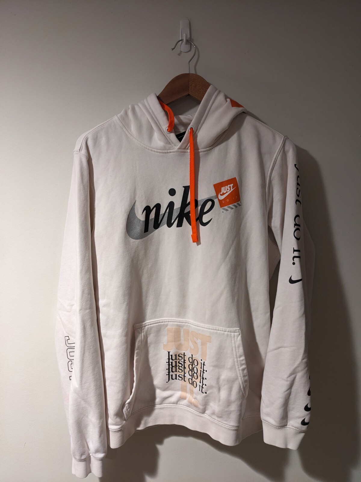 OFF WHITE X NIKE Felpa con cappuccio piccola beige ispirata a Nike Off White vintage anni 2010