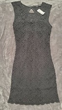 Women's Foriegn Exchange Black Lace Body Con Dress Size Small