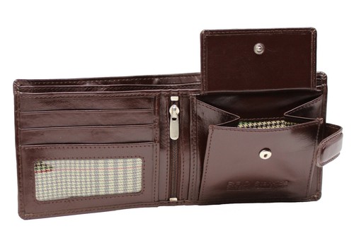 Starhide RFID BLOCKING Luxury Leather Wallet Zipped Pouch Gift Boxed 5002-Brown - Picture 4 of 5