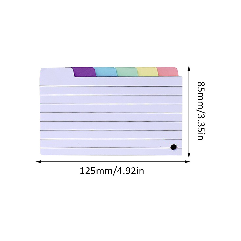 Tabbed Note Card With Binder Ring Ruled Tabbed Colourful Note Taking Index Card Set Cue ...