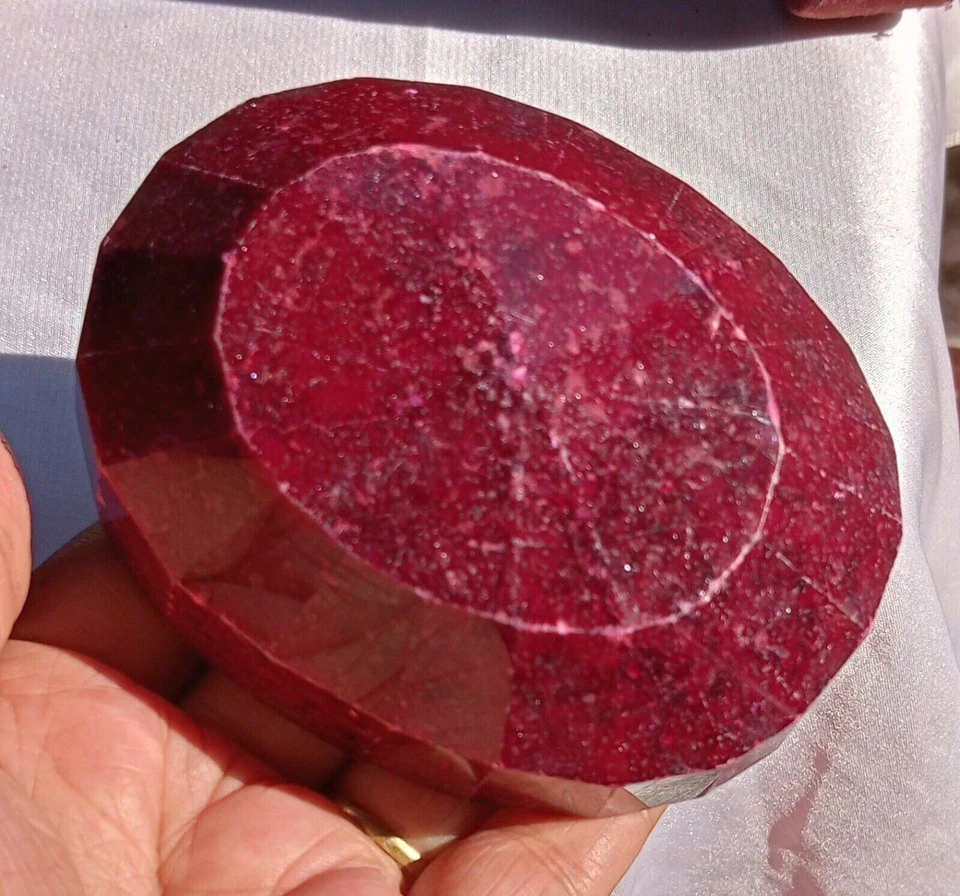 Enorme piedra preciosa natural grande ovalada certificada rubí rojo 2595,00 quilates GJ198 Foto 4 de 4