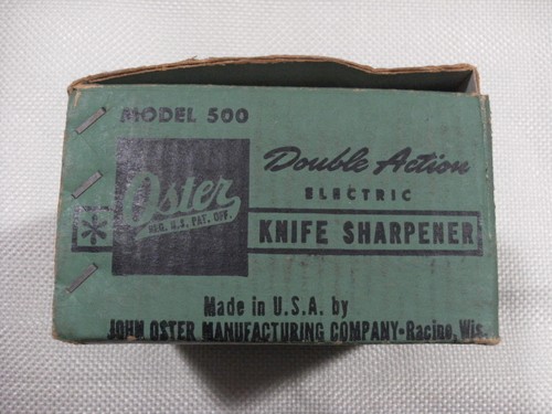 Vintage OSTER Double Action Electric Knife Sharpener Model 500 with box - works - Picture 11 of 14