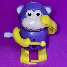 Monkey Wind Up Toy Vintage Working Purple Monkey