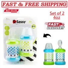(Set of 2) Sassy Baby Food Nurser Silicone Nipple and Spoon– 4+ Months (4oz)