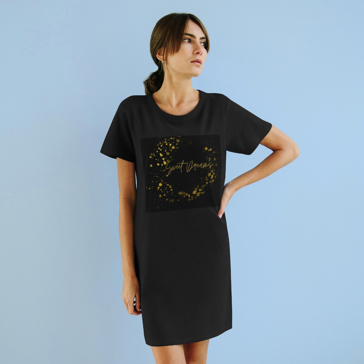 white christmas dresses Women's 100% Organic Cotton T-Shirt Dress XL / Eggplant main image 0