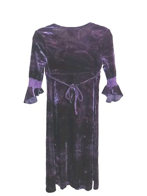 VTG Y2K Girl's Purple Velvet Dress Size 6 Ankle Length Amy Byer California  | eBay