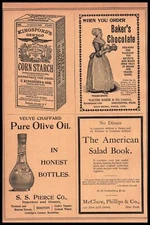 1901 T. Kingsford & Son Company Oswego New York Corn Starch Box Vintage Print Ad