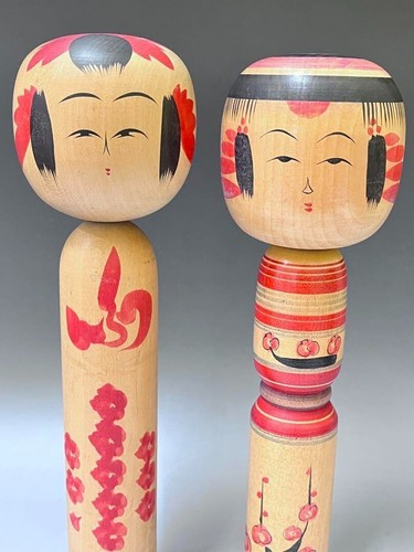 KOKESHI Jpanese Vintage Wooden Doll set of 7 Japan 13cm-30cm #2 - Picture 3 of 10