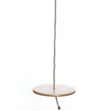 New PLAYBERG Wooden Round Disc Plate Swing Seat With Hanging Rope, QI003374