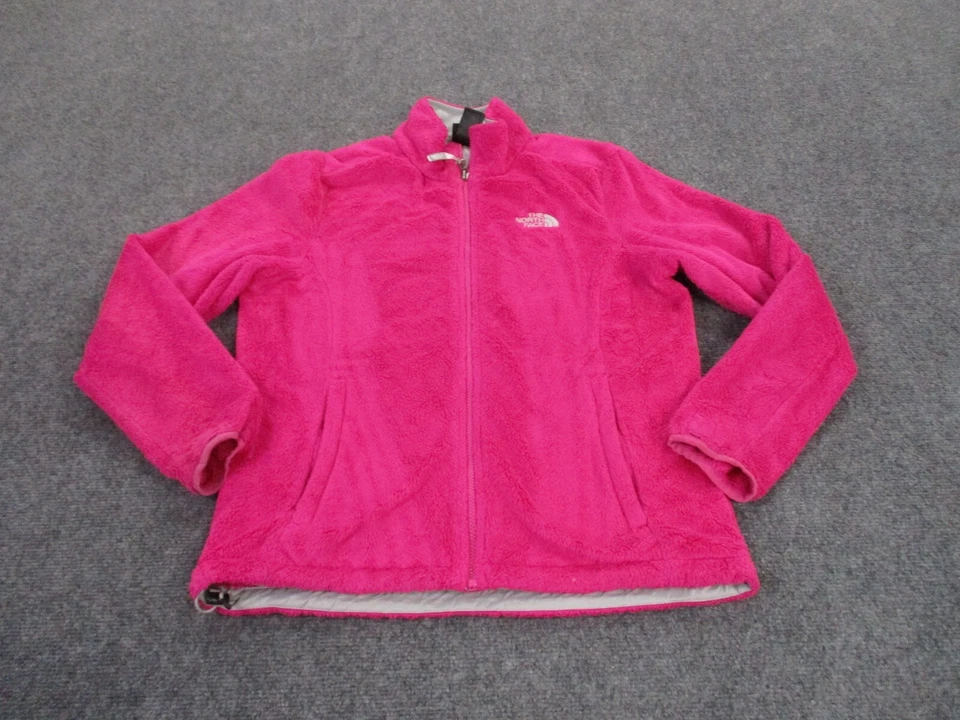Chaqueta The North Face Adulto M Rosa Vellón Difuso Suéter Logo Osito Abrigo Mujer