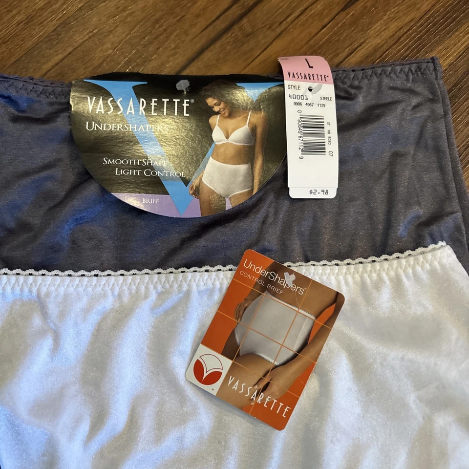 NUEVO CON ETIQUETAS LOTE DE 6 🌸 Calzoncillo Vassarette Underhapers Control de Luz Grande Blanco 40001 Foto 3 de 4