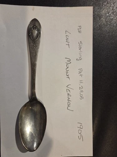 1905 PLB Sterling Silver 5 1/8 Inch Floral Design Spoon. Lunt Mount Vernon