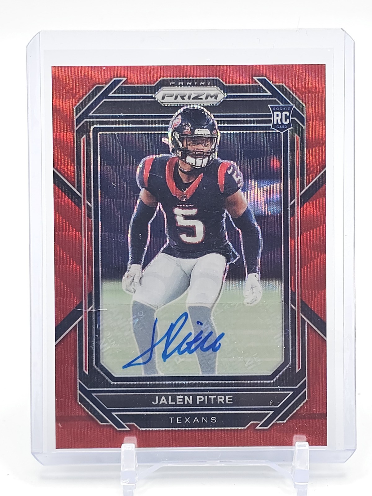 Jalen Pitre Panini Prizm #383 Autograph-Red Wave