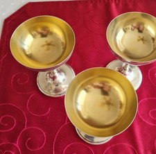 3 Eisschalen, Dessertschalen, Jugendstil, 800er Silber, Zustand sehr gut