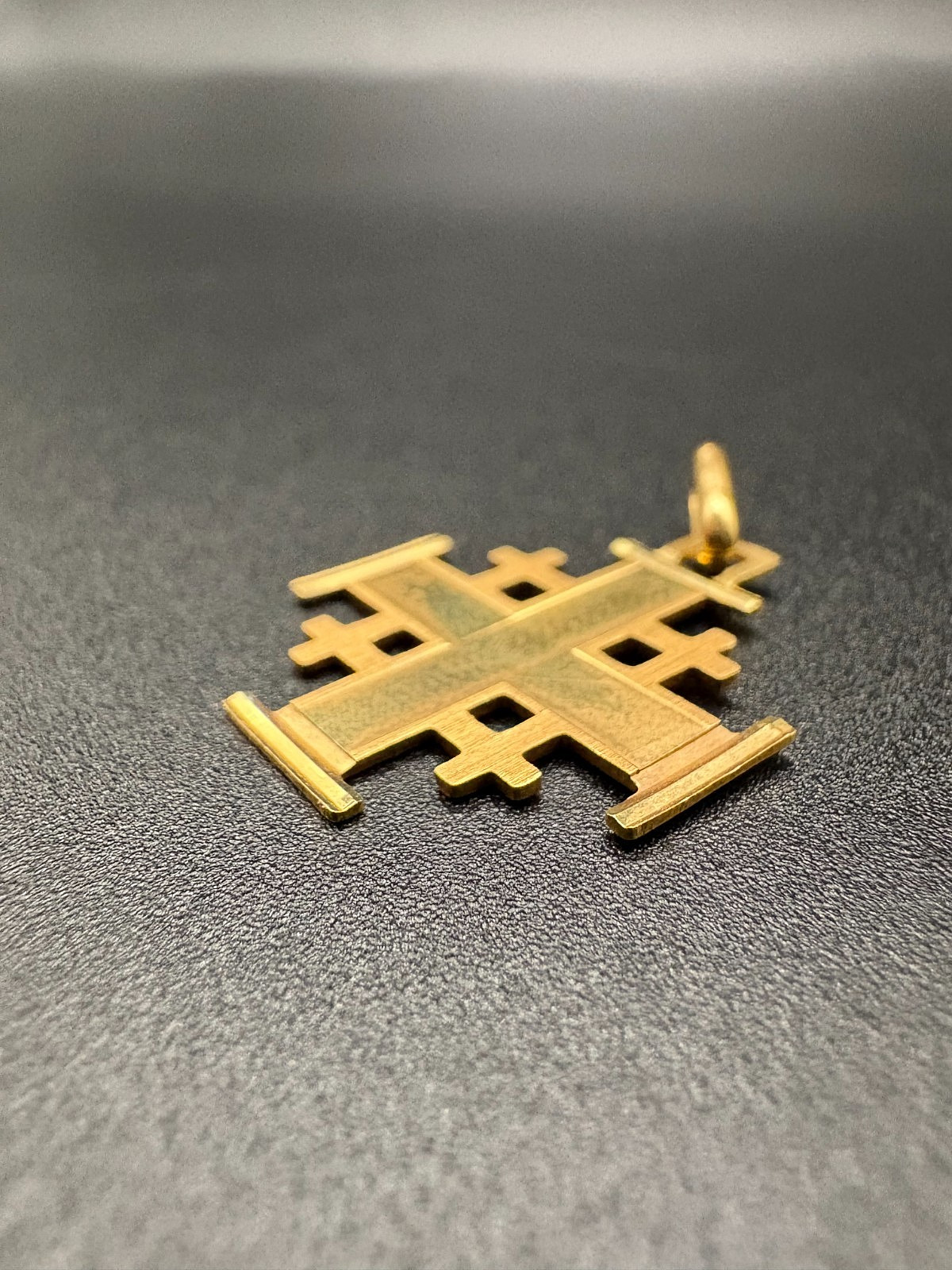 14K Solid Gold Handmade Jerusalem Cross Pendant –… - image 8