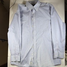 Stafford Travel Performance Super Shirt Regular Fit Blue/White Stripe 16.5 34-35