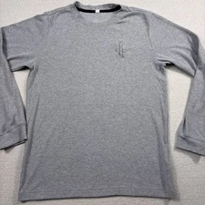 Houston Rockets Long Sleeve Athletic Shirt Men Sm Gray Stitch Logo’d By Adidas