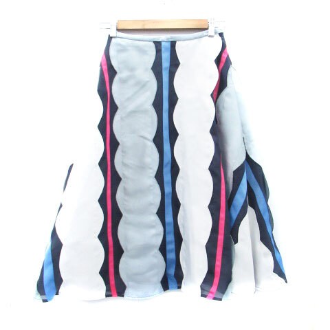Chesty Long Skirt Navy Multicolor All-Over Print XS Womens Fashion