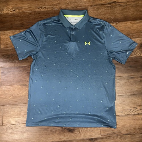 Under Armour blau grün türkis The Performance Polo Short Größe Large gebraucht, in einwandfreiem Zustand